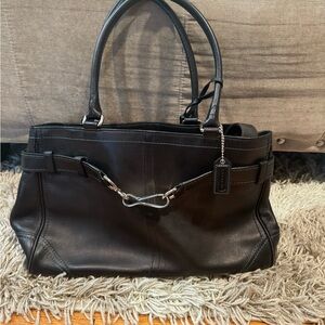 Coach Black Leather Tote